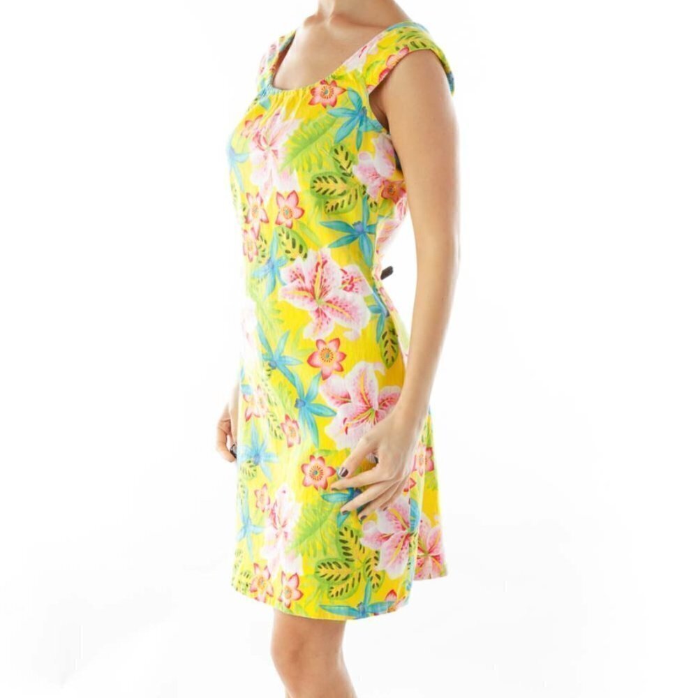 Tommy Hilfiger Yellow Floral Day Dress - Picture 2 of 3